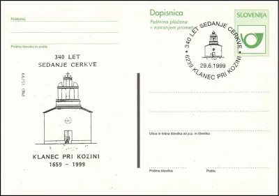 340 LET SEDANJE CERKVE KLANEC PRI KOZINI 1659 - 1999